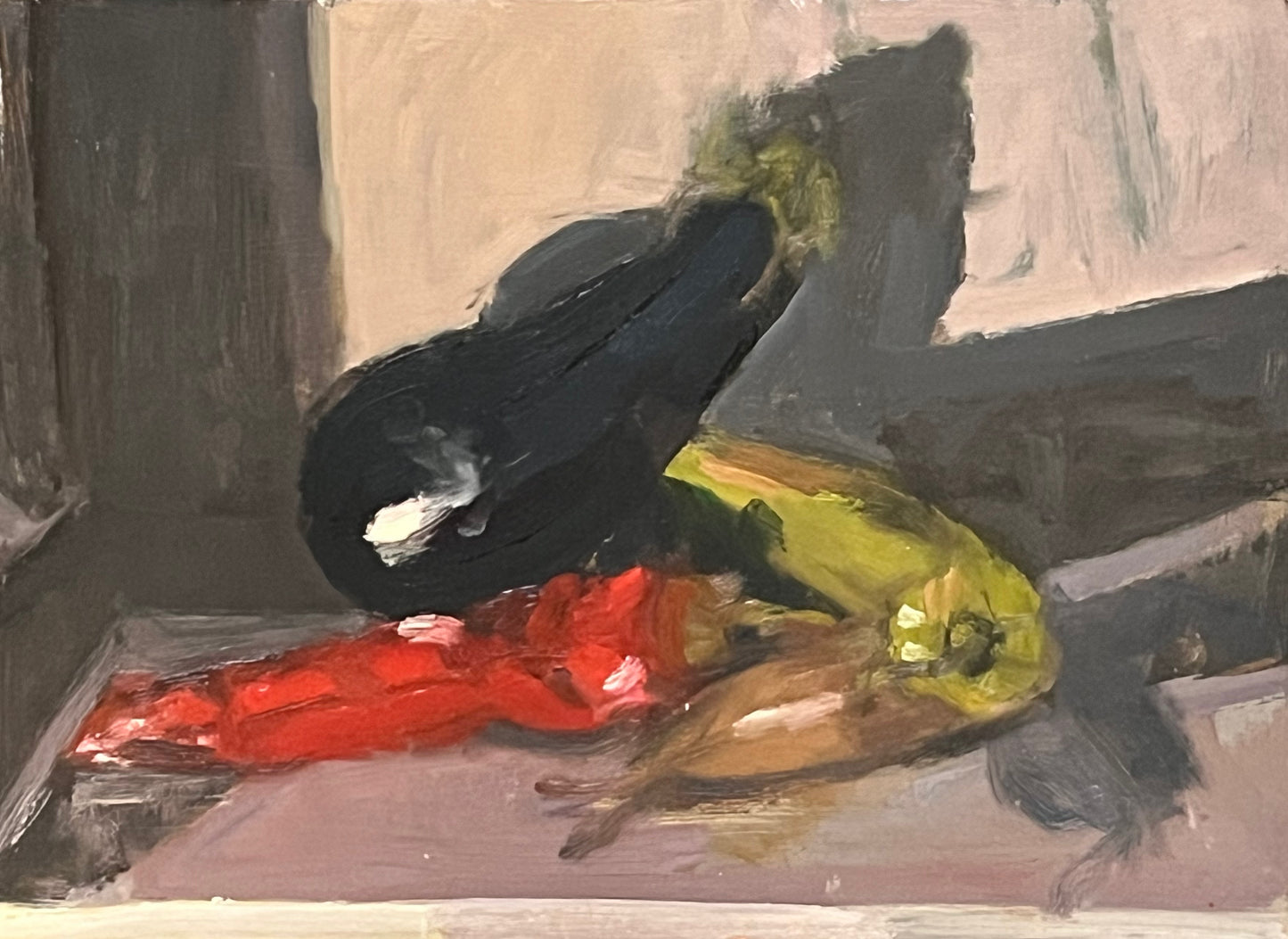 Aubergine, Peppers and Shallot