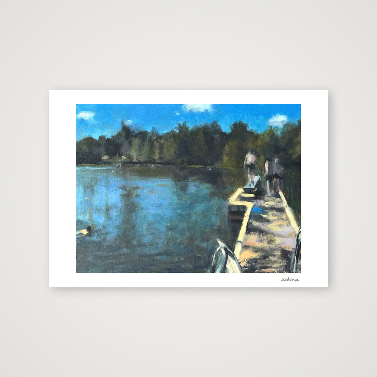 The Swimmers, Hampstead Heath Ponds — A4 (30×21cm, 12×8") Print only