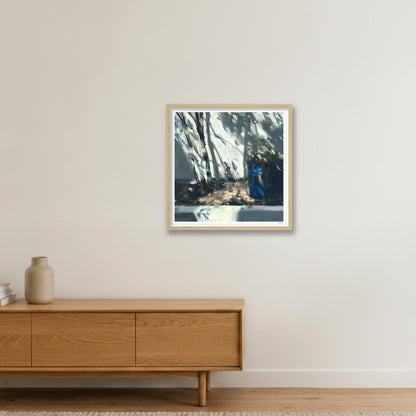Garden Pot, Sun and Shadow — 50×50cm, 20×20" Oak Frame