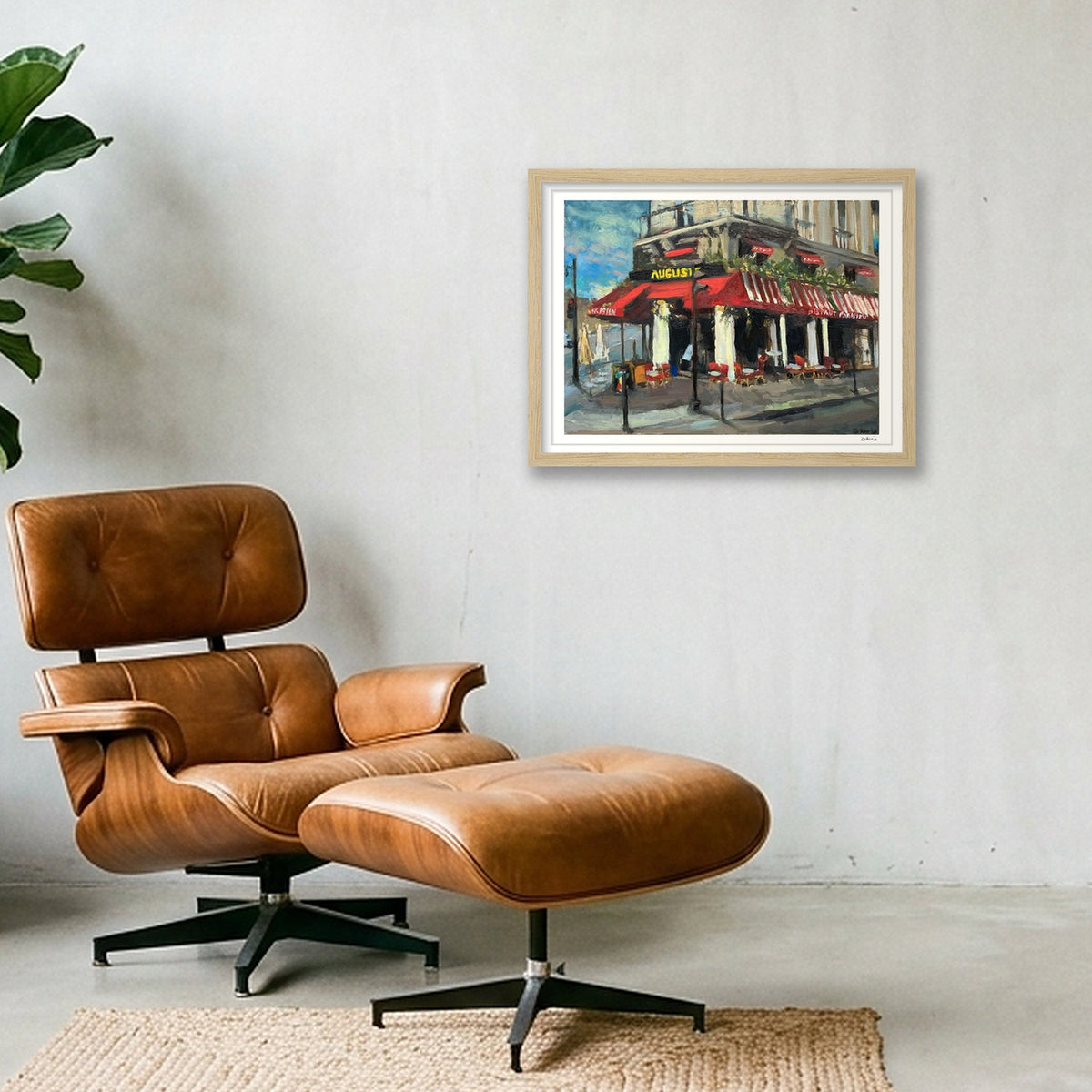 Midday, Rue de Rivoli  — 40×30cm, 16×12" Oak Frame