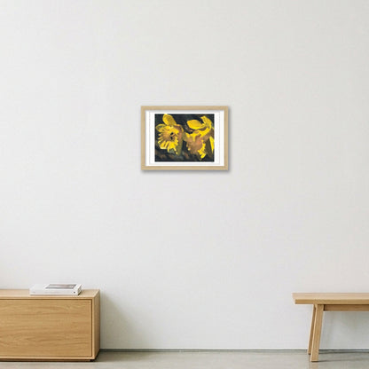Daffodils in Sunlight — A4 (30×21cm, 12×8") Oak Frame