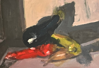 Aubergine, Peppers and Shallot