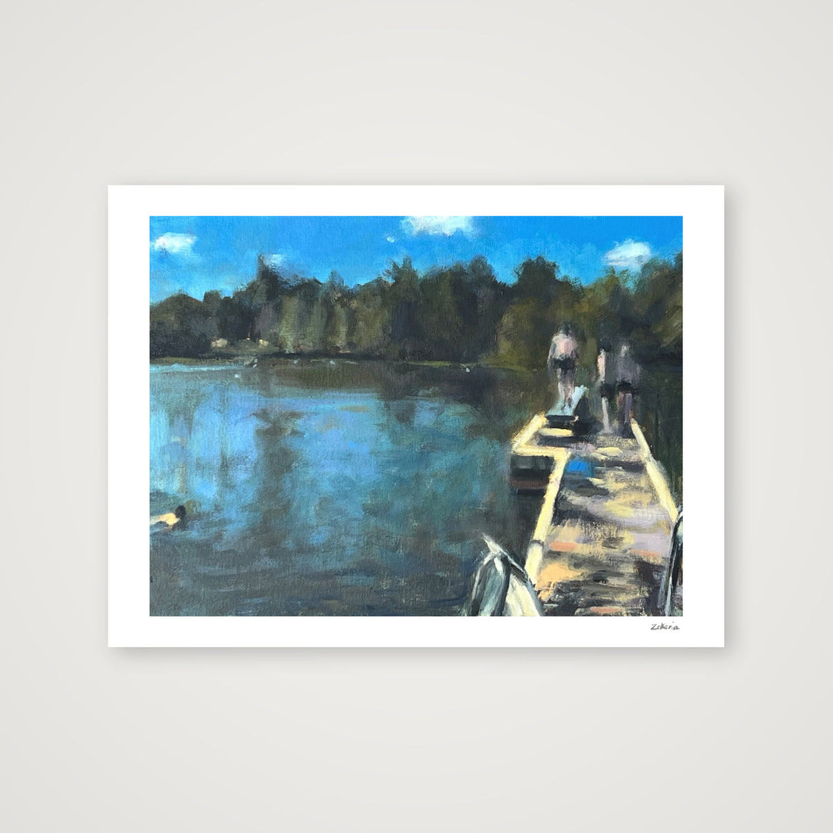 The Swimmers, Hampstead Heath Ponds — 40×30cm, 16×12" Print only