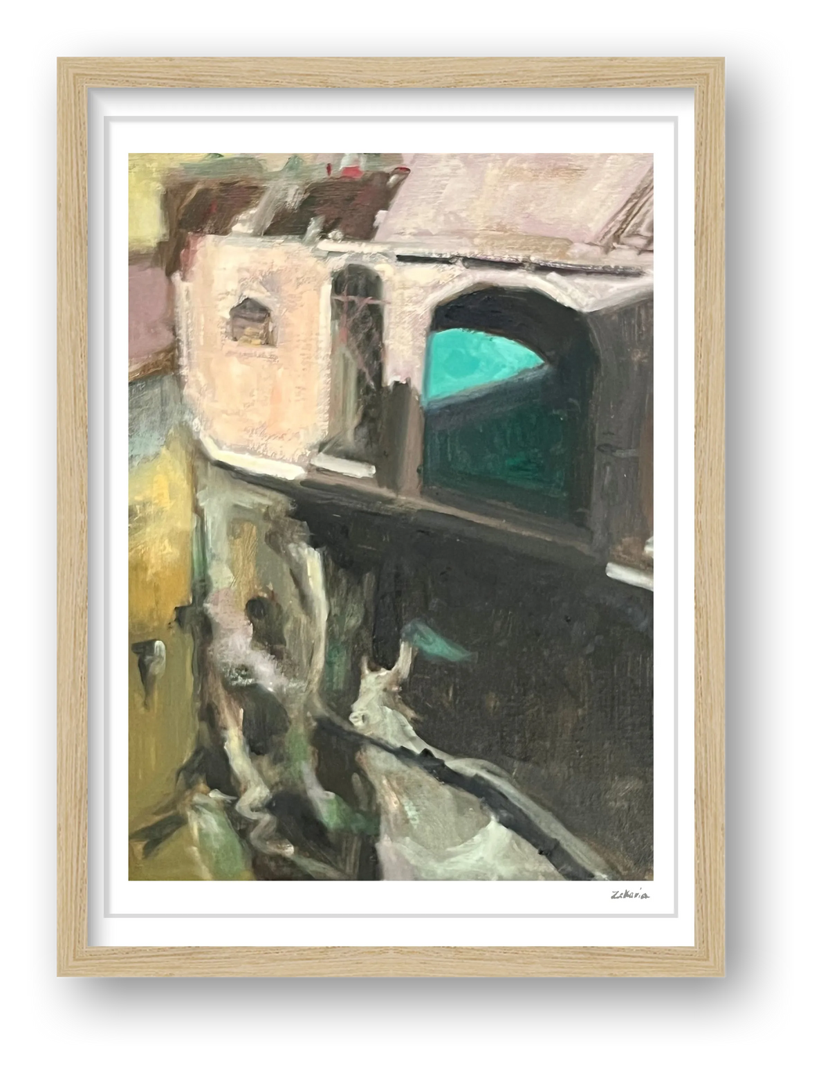 Green Door, Venice Canal — framed