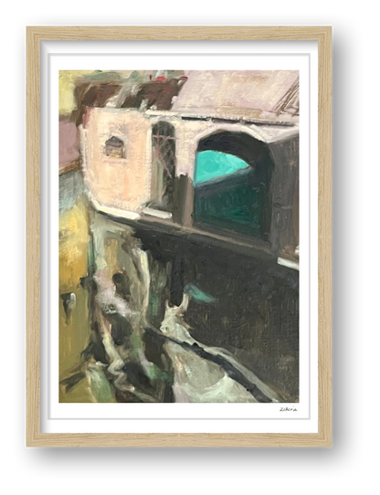 Green Door, Venice Canal — framed