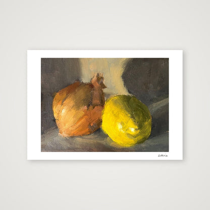 Study of Onion and Lemon — A4 (30×21cm, 12×8") Print only