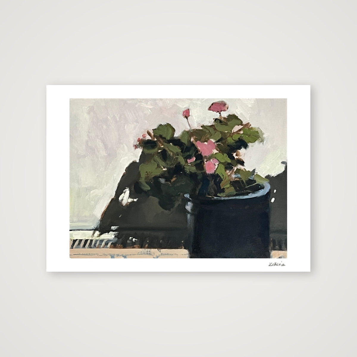 Blue Garden Pot, Strong Sunlight II — A4 (30×21cm, 12×8") Print only