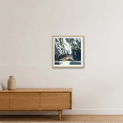 Garden Pot, Sun and Shadow — 40×40cm, 16×16" Oak Frame