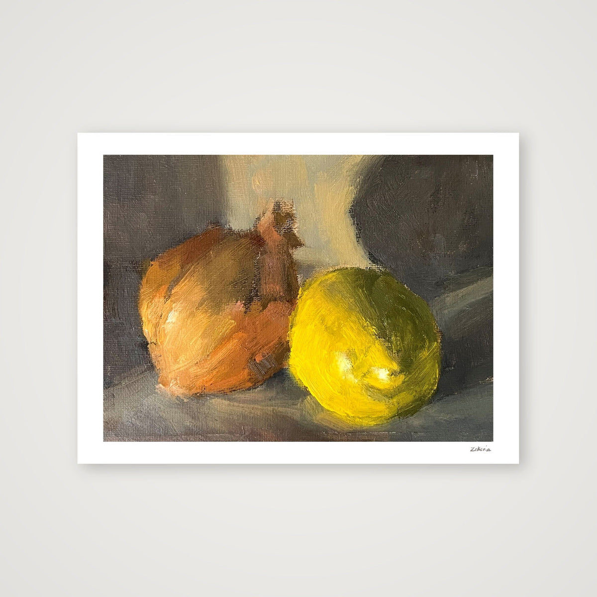 Study of Onion and Lemon — 40×30cm, 16×12" Print only