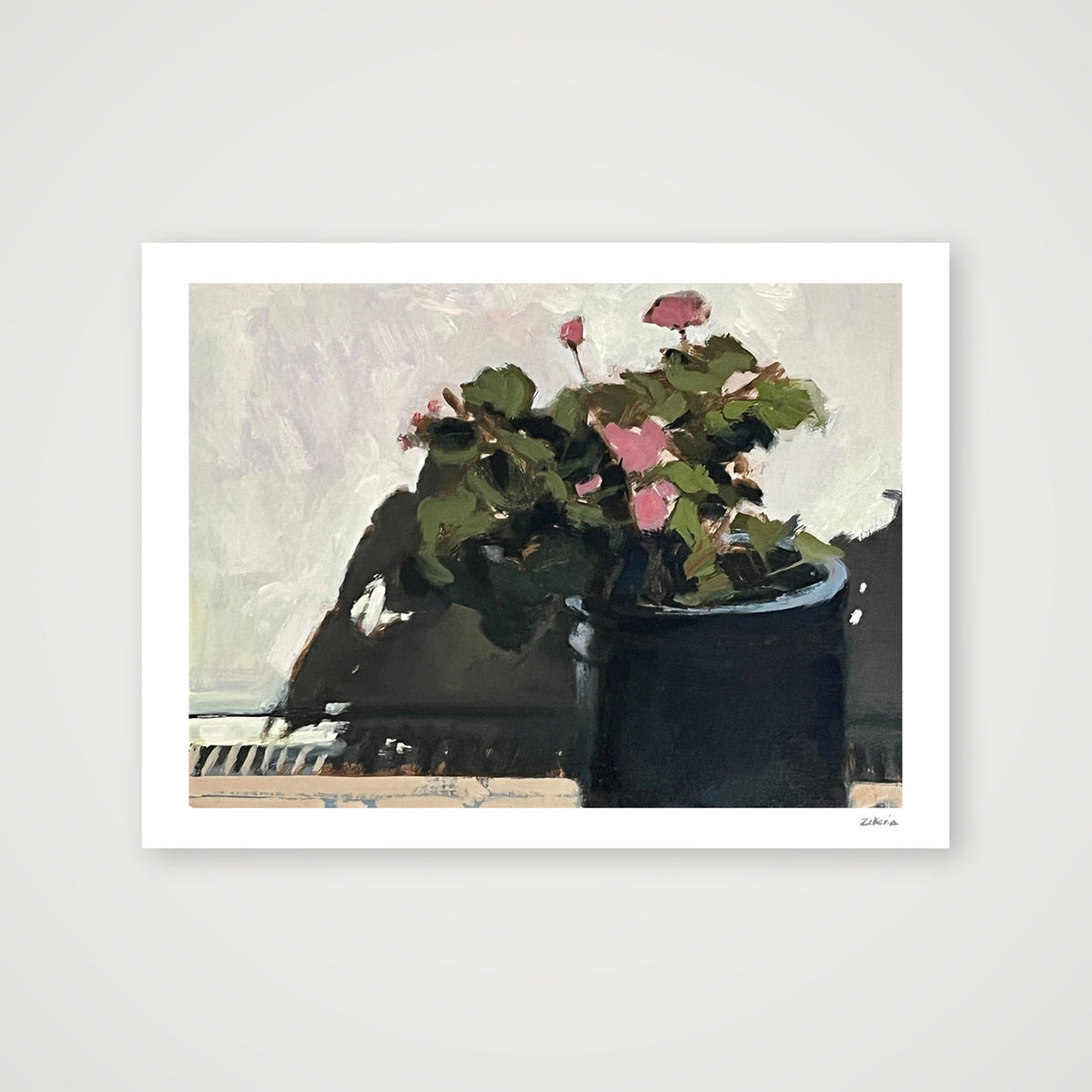 Blue Garden Pot, Strong Sunlight II — 40×30cm, 16×12" Print only