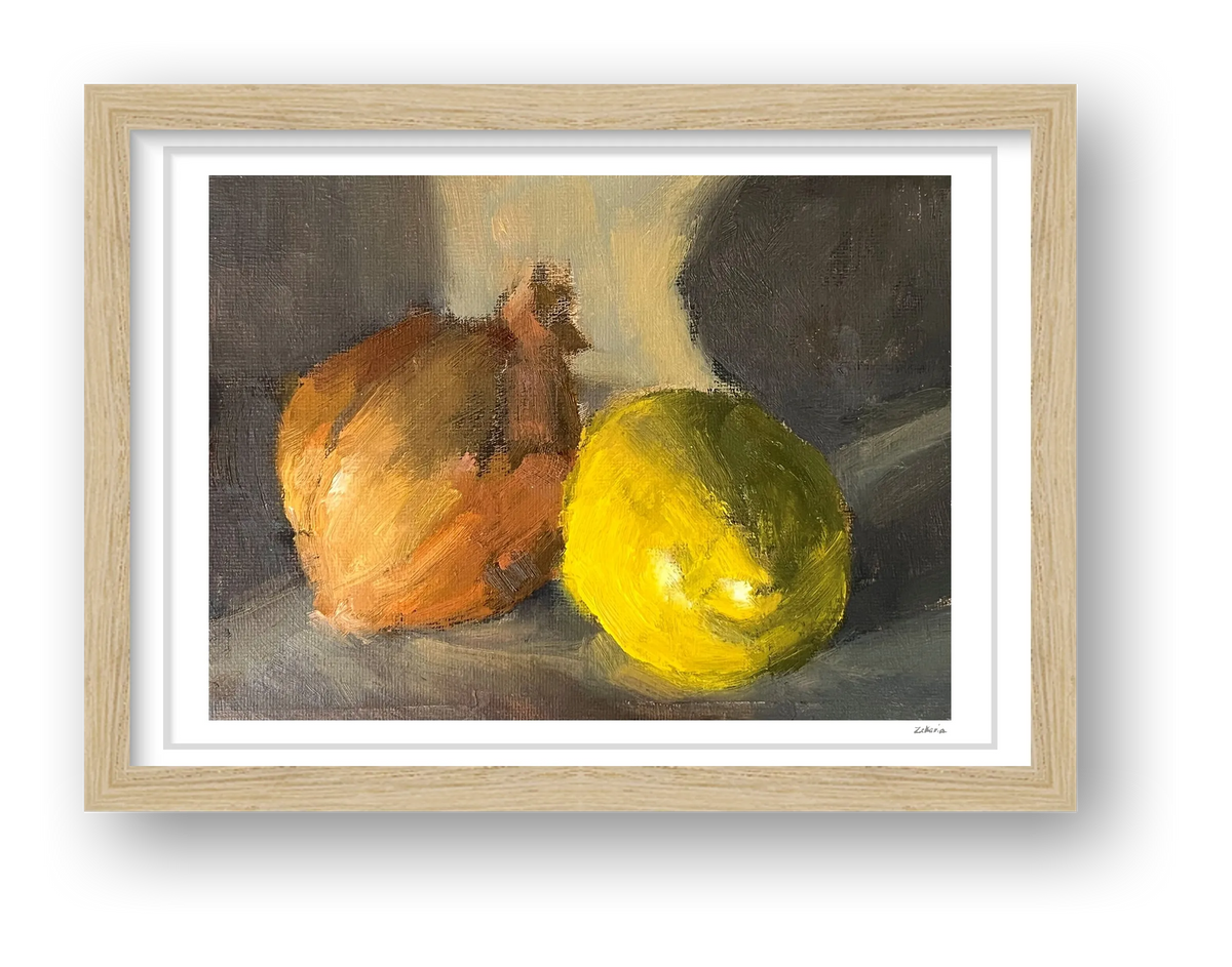 Study of Onion and Lemon — framed