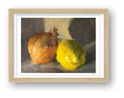 Study of Onion and Lemon — framed