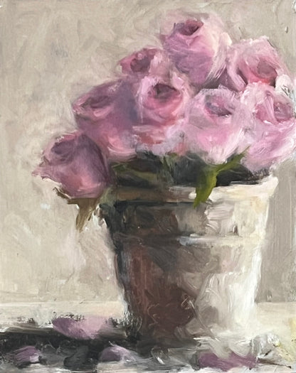 Rose and Leaf Pot in Light