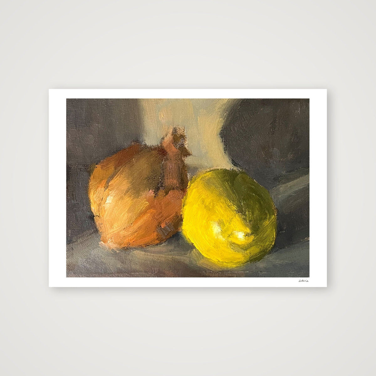 Study of Onion and Lemon — 59×42cm, 23×17" Print only