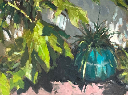 Green Garden Pot, Strong Sunlight