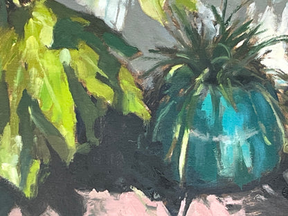 Green Garden Pot, Strong Sunlight