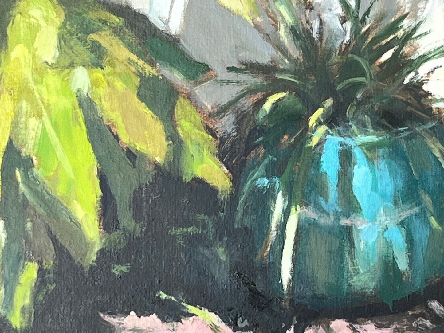 Green Garden Pot, Strong Sunlight