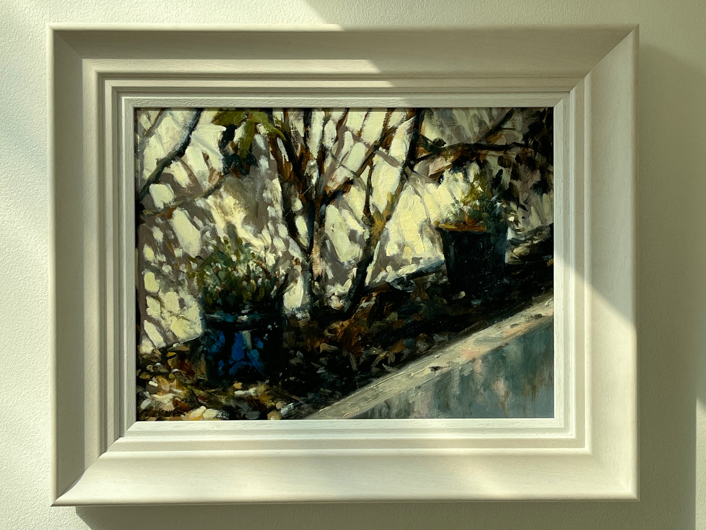 Light on Blue Garden Pot