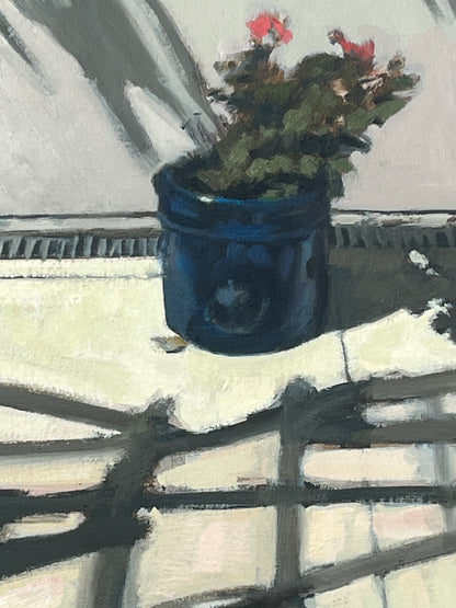 Light on Blue Garden Pot