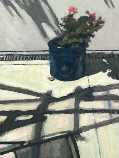 Light on Blue Garden Pot