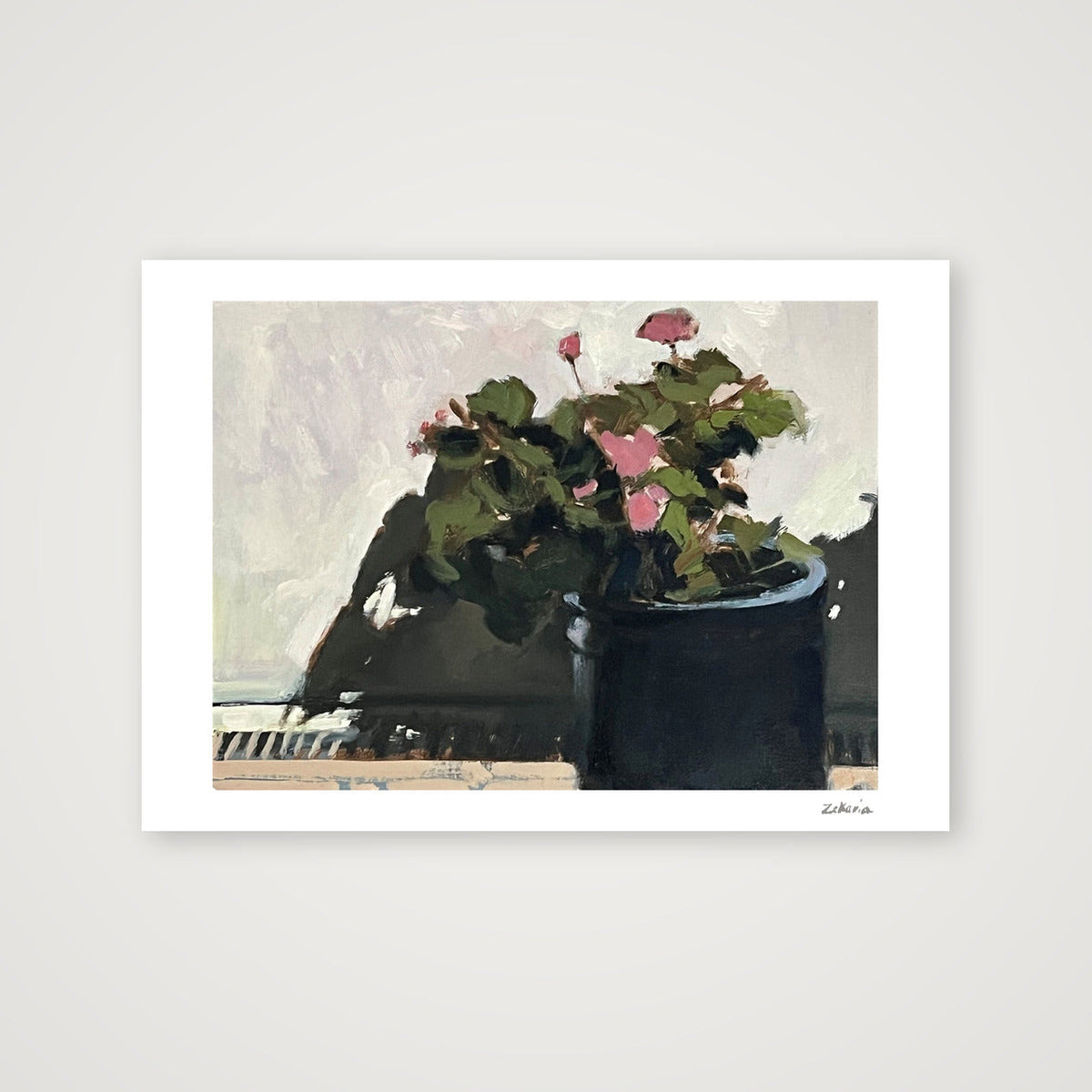 Blue Garden Pot, Strong Sunlight II — A4 (30×21cm, 12×8") Print only