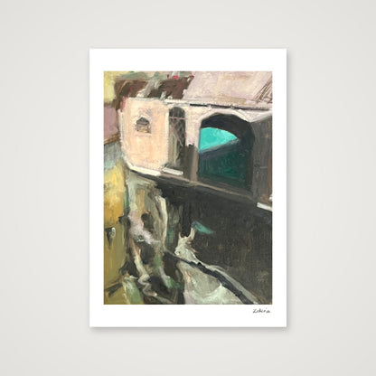 Green Door, Venice Canal — A4 (21×30cm, 8×12") Print only