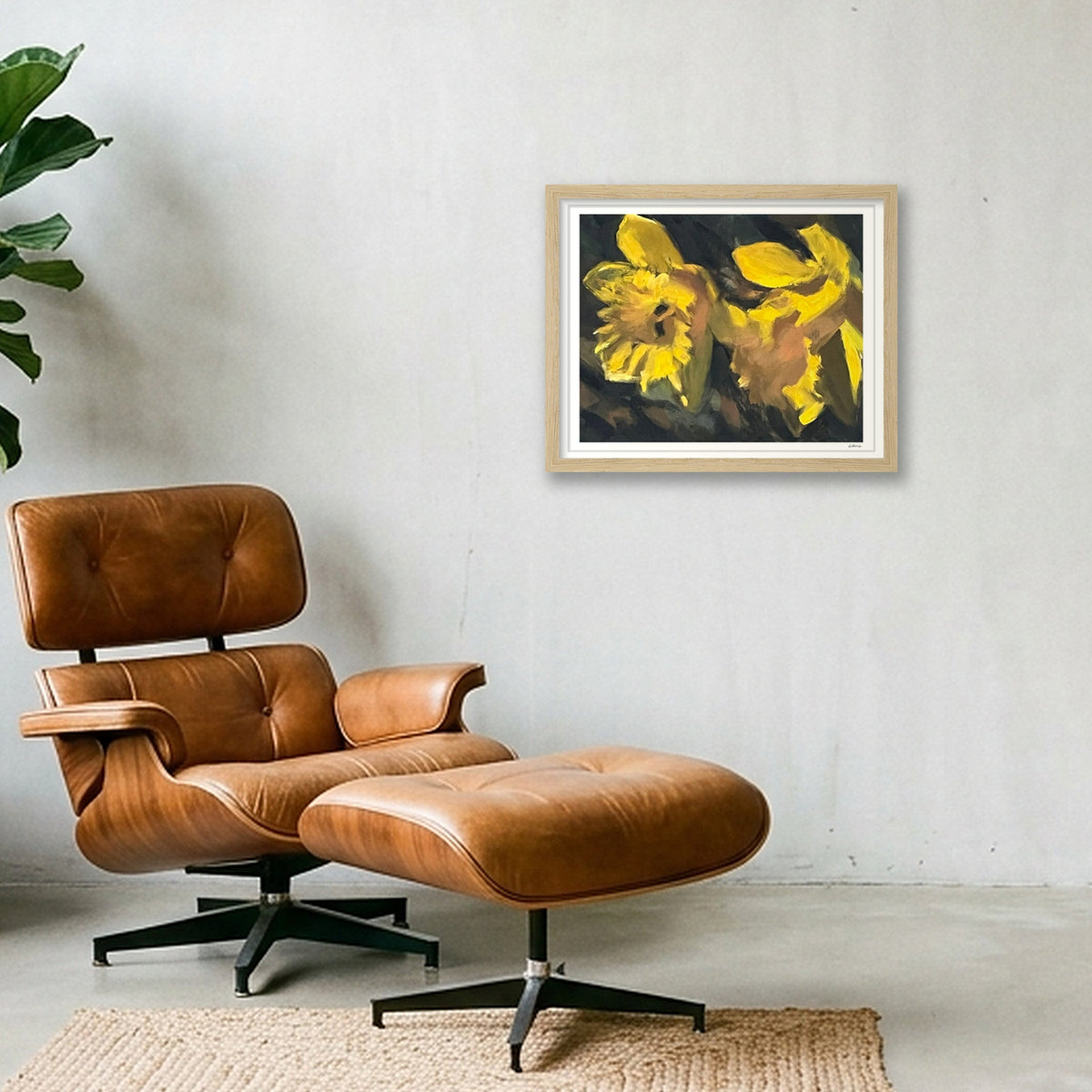 Daffodils in Sunlight — 35×28cm, 14×11" Oak Frame