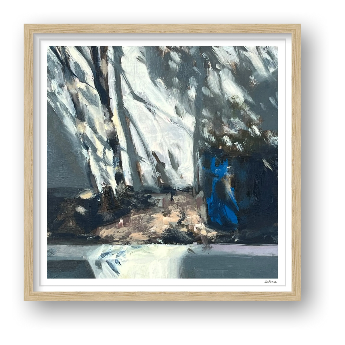 Garden Pot, Sun and Shadow — framed