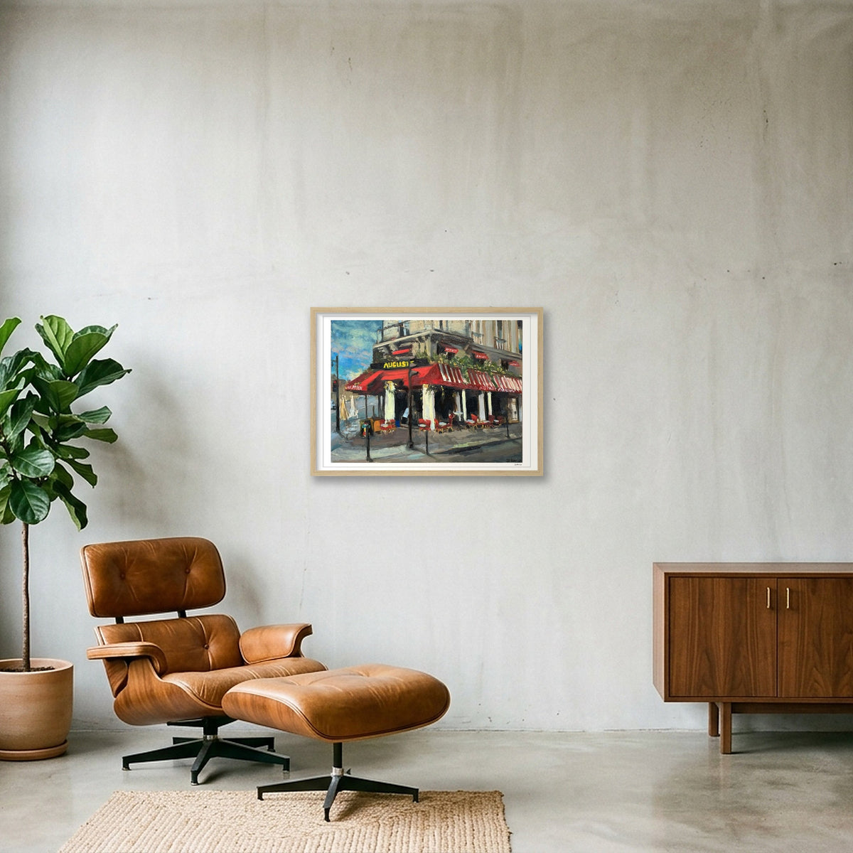 Midday, Rue de Rivoli  — 59×42cm, 23×17" Oak Frame