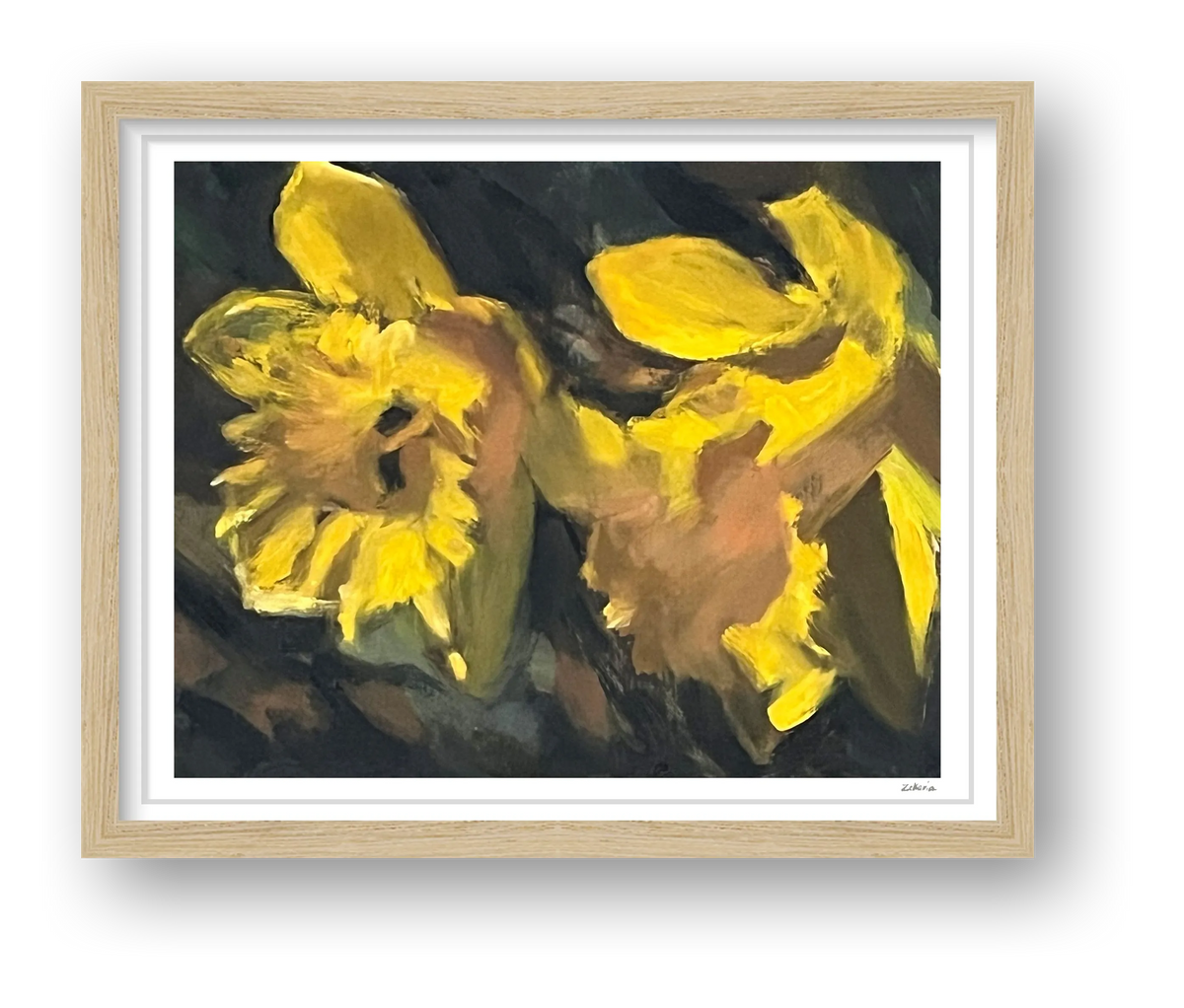 Daffodils in Sunlight — framed